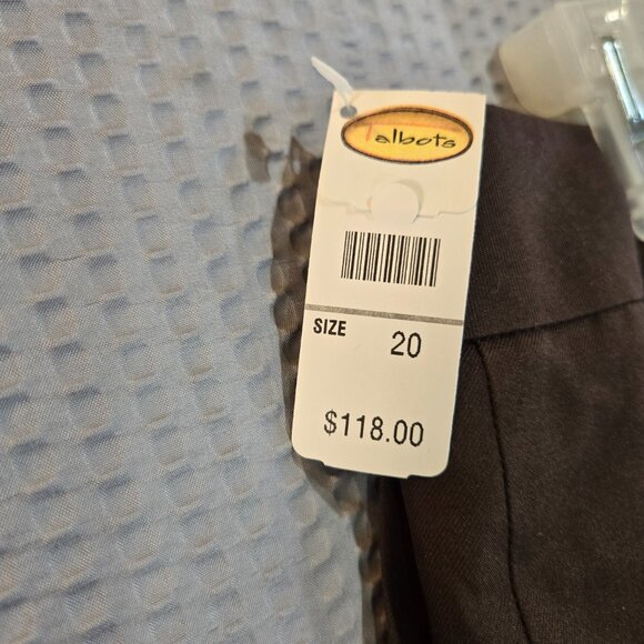 Talbots Women's Choc. Brown Trousers 100% Pure Silk Size 20 Office Professional - Picture 4 of 10